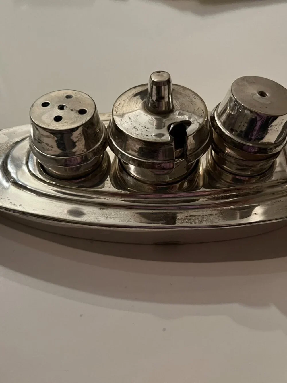 Condiment Holder - Vintage Boat Salt Pepper Shakers Condiment‎ Holder Set